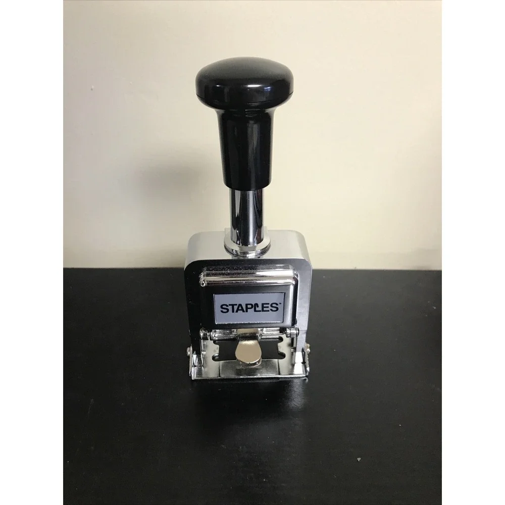 Staples Automatic Numbering Machine, New In Box- 6 Number Stamp Machine